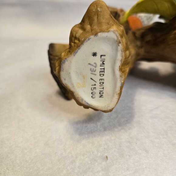 Vintage Robin Bird & Baby On Stump Lefton China Limited Ed. Ceramic Nature Decor - Picture 8 of 8